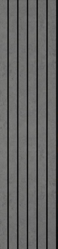 Grey Geometric Charcoal Louvers Designer 8x0.83 Ft - Ed 81004