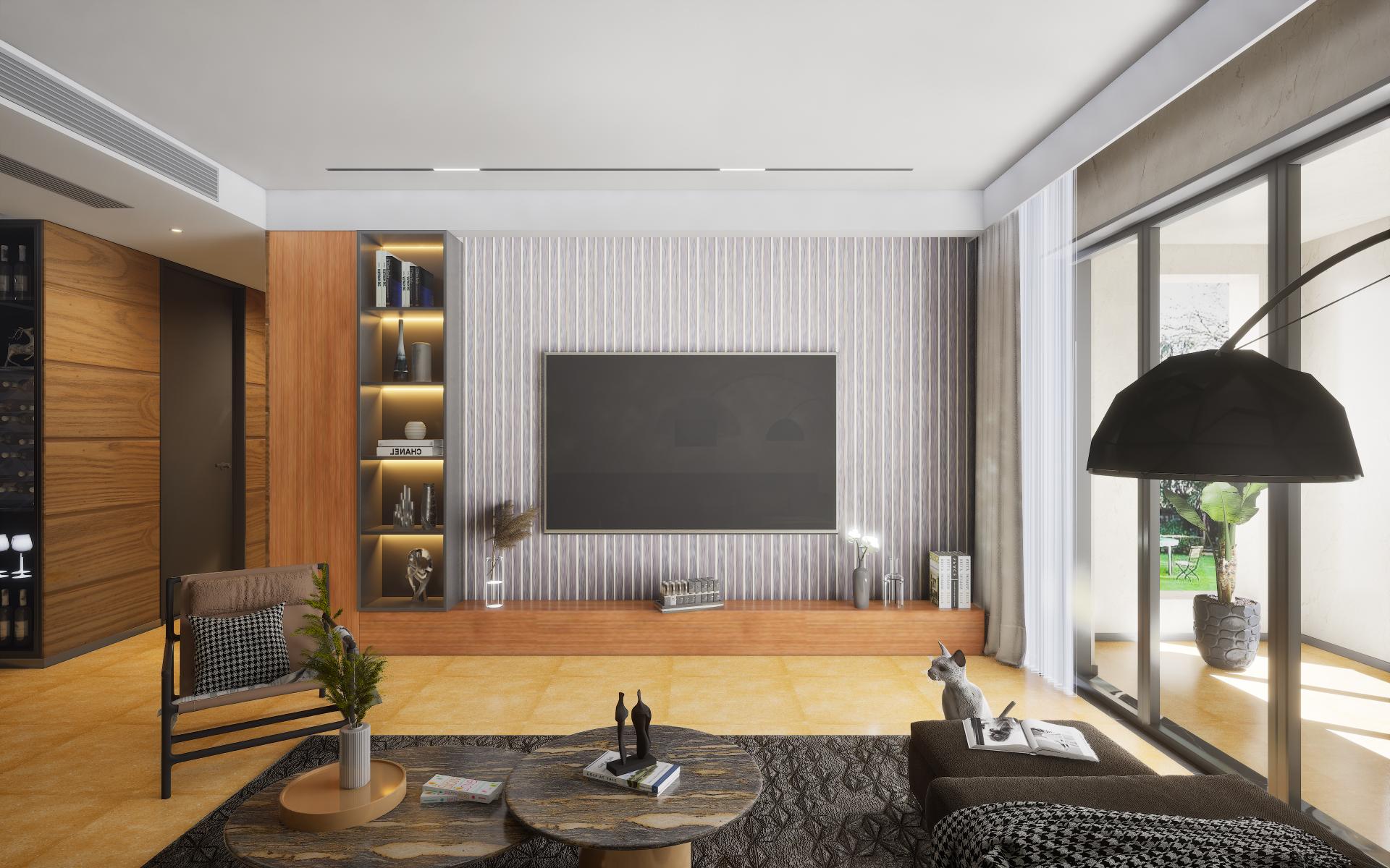 Leather Effect Louvers Panel Fabric Grey 8x0.58 Ft - 972009