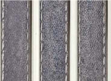 Leather Effect Louvers Panel Fabric Grey 8x0.58 Ft - 972009