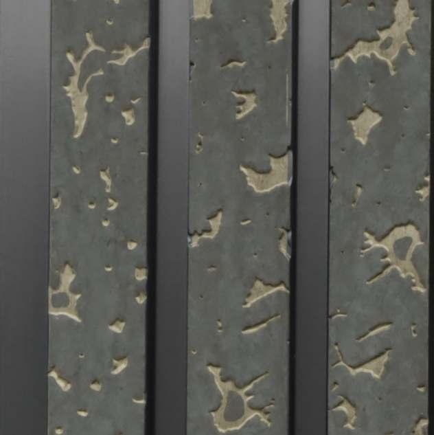 Premium Charcoal Panel Wood Louvers Grey 9.5x0.4 Ft - Pn 03558