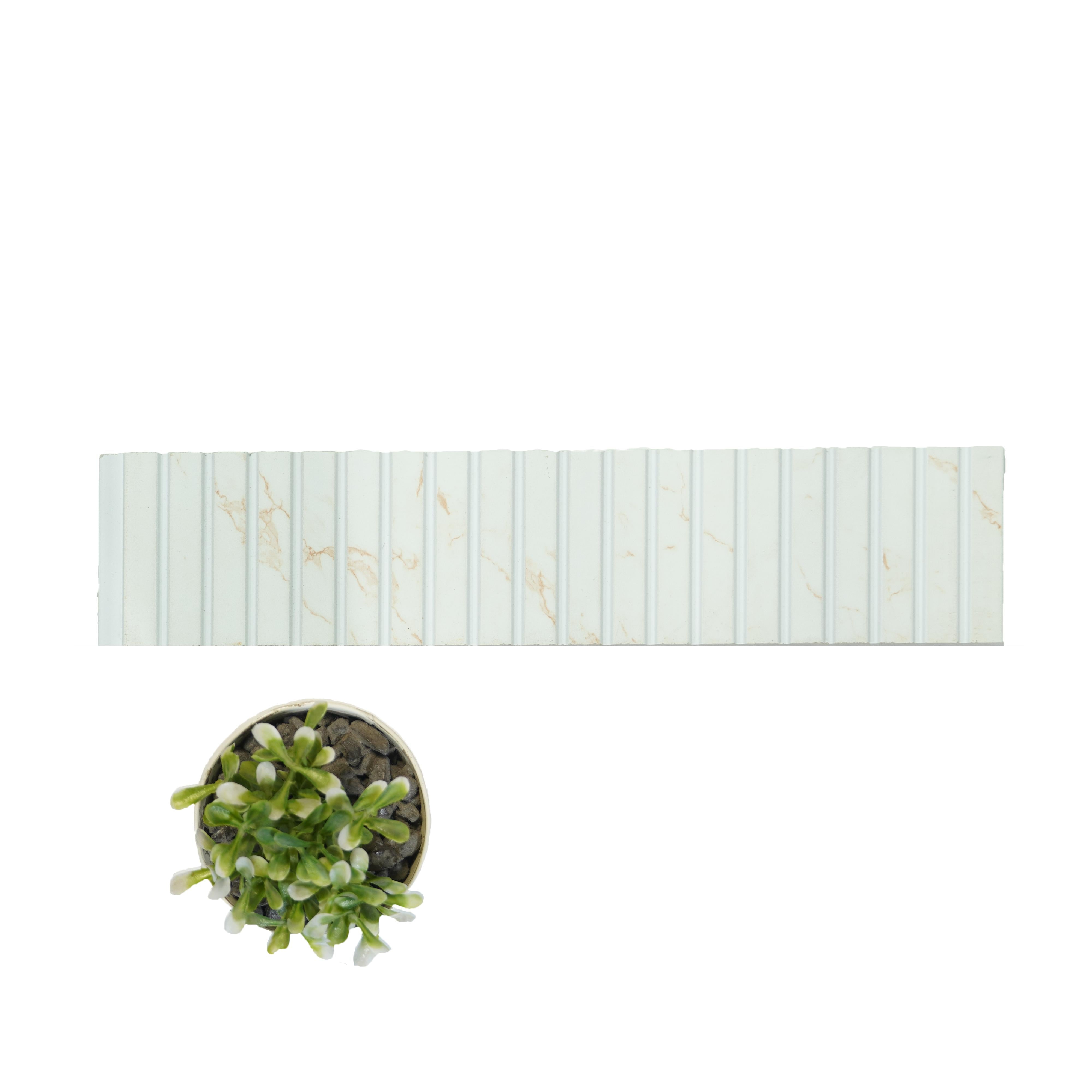 Grey Marble Charcoal Louvers Panel & Stone 8x1 Ft - Pn 00757