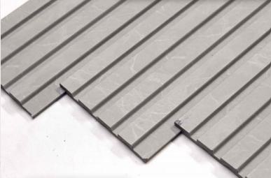 Grey Marble Charcoal Louvers Panel & Stone 8x0.4 Ft - Pn 00663