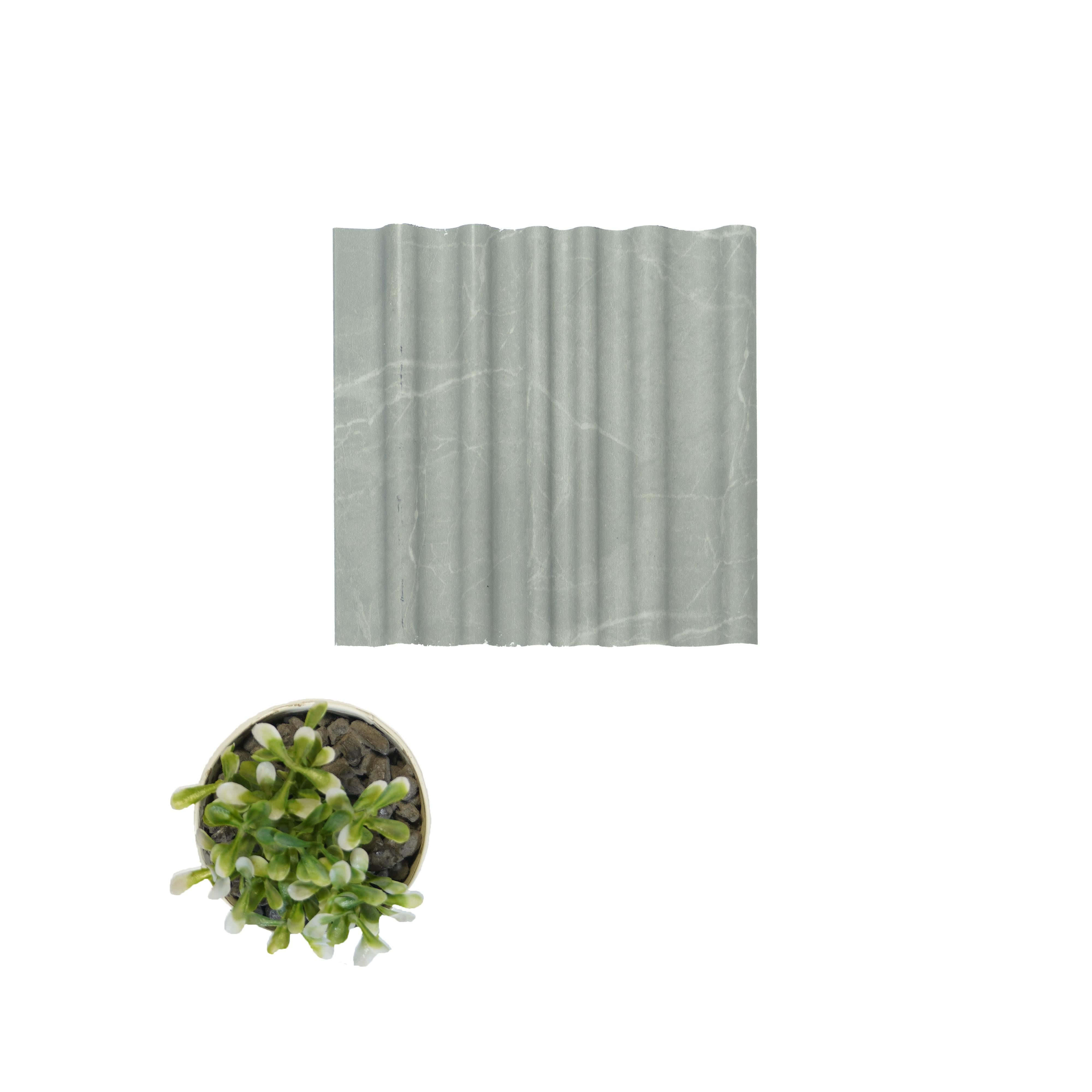 Grey Marble Charcoal Louvers Panel & Stone 9.5x0.4 Ft - Pn 00522