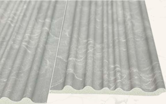 Grey Marble Charcoal Louvers Panel & Stone 9.5x0.4 Ft - Pn 00522