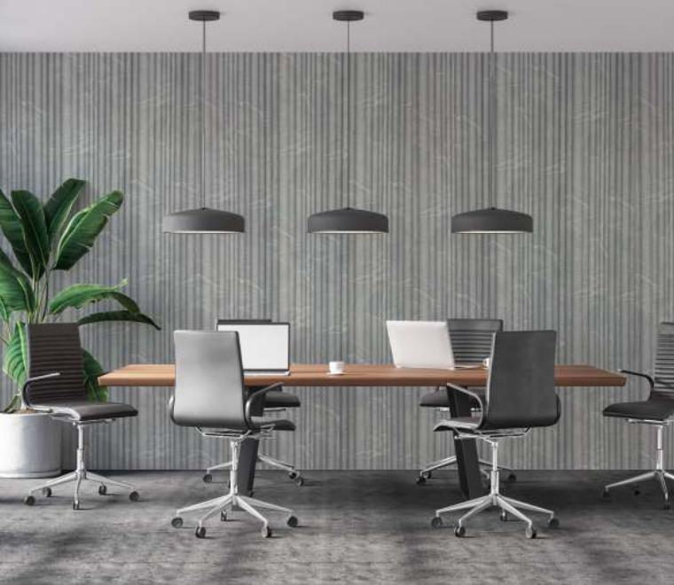 Grey Marble Charcoal Louvers Panel & Stone 9.5x0.4 Ft - Pn 00522