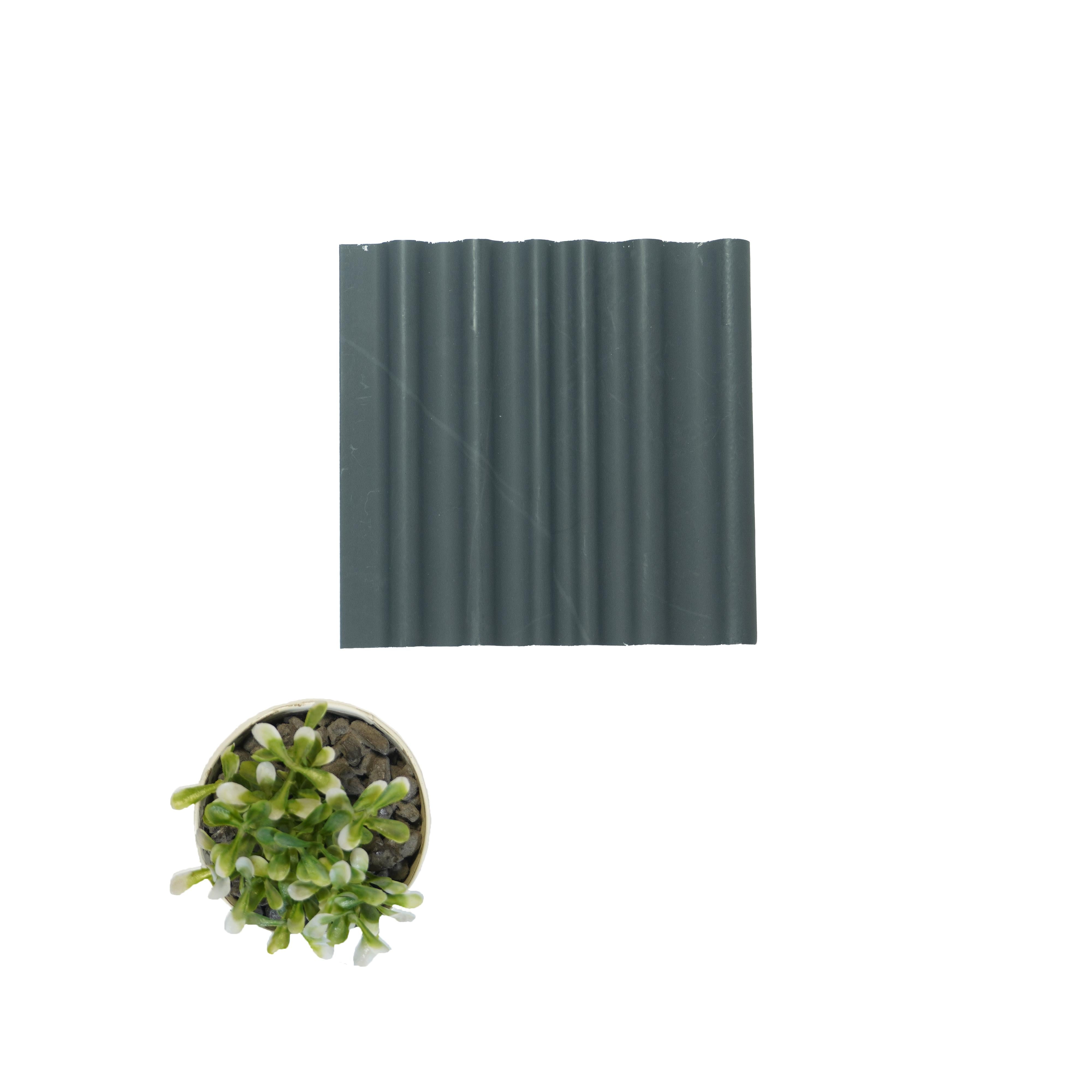 Grey Marble Charcoal Louvers Panel & Stone 9.5x0.4 Ft - Pn 00523