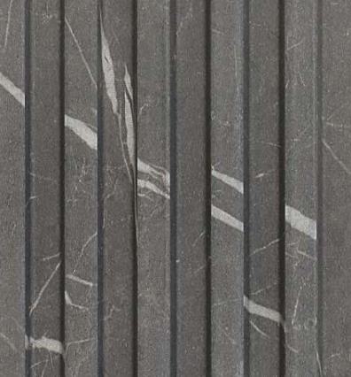 Grey Marble Charcoal Louvers & Stone 9.5x0.41 Ft - Pn 00807