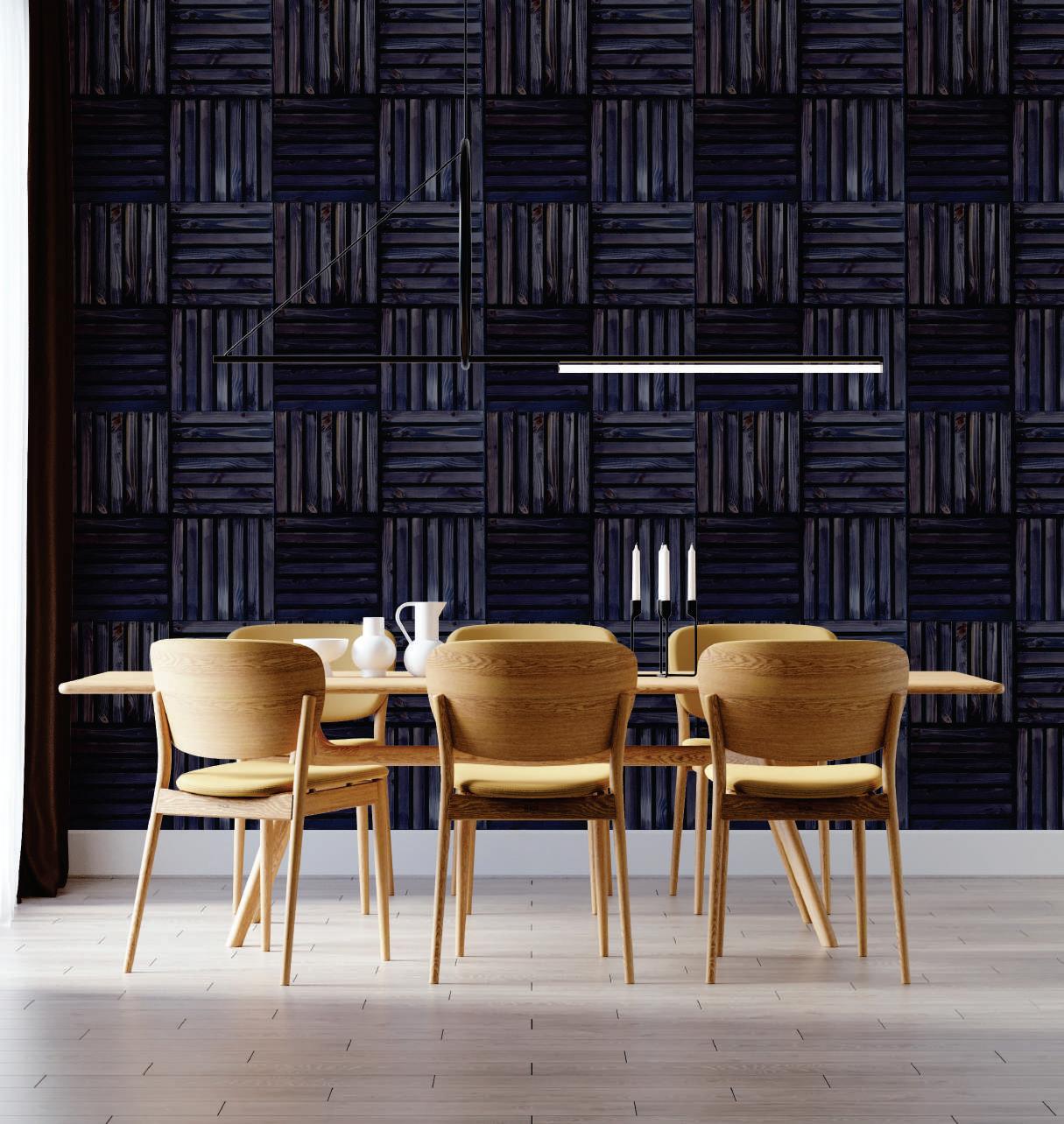 Premium Wood Panel Grey Patterned Look Charcoal Louvers/Panel 9x0.93 ft designer Grey WK05