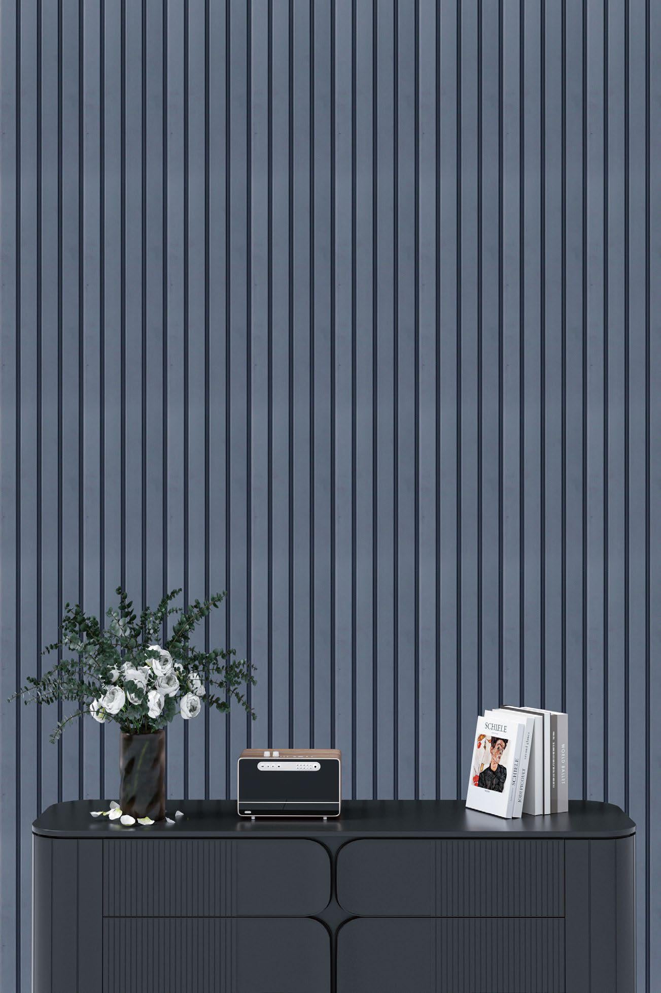 Grey Plain Colour Charcoal Louvers Panel Colors 8x0.41 Ft - Pn 05280