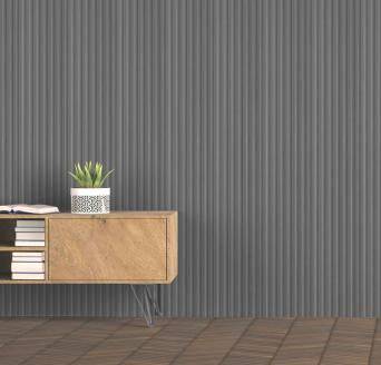 Plain Solids Charcoal Louvers Panel Colors Grey 8x0.41 Ft - Pn 00622