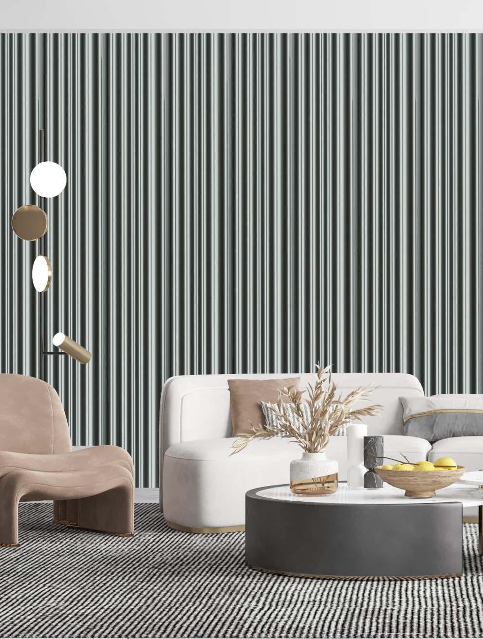 Plain Solids Charcoal Louvers Panel Colors Grey 9.5x0.39 Ft - Pn 03541