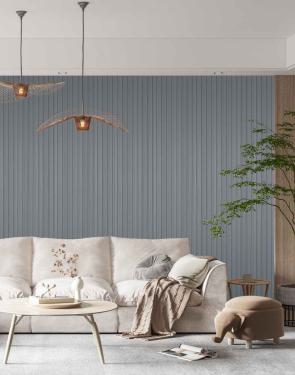 Grey Plain Colour Charcoal Louvers Panel Colors 9.5x0.4 Ft - Pn 03395