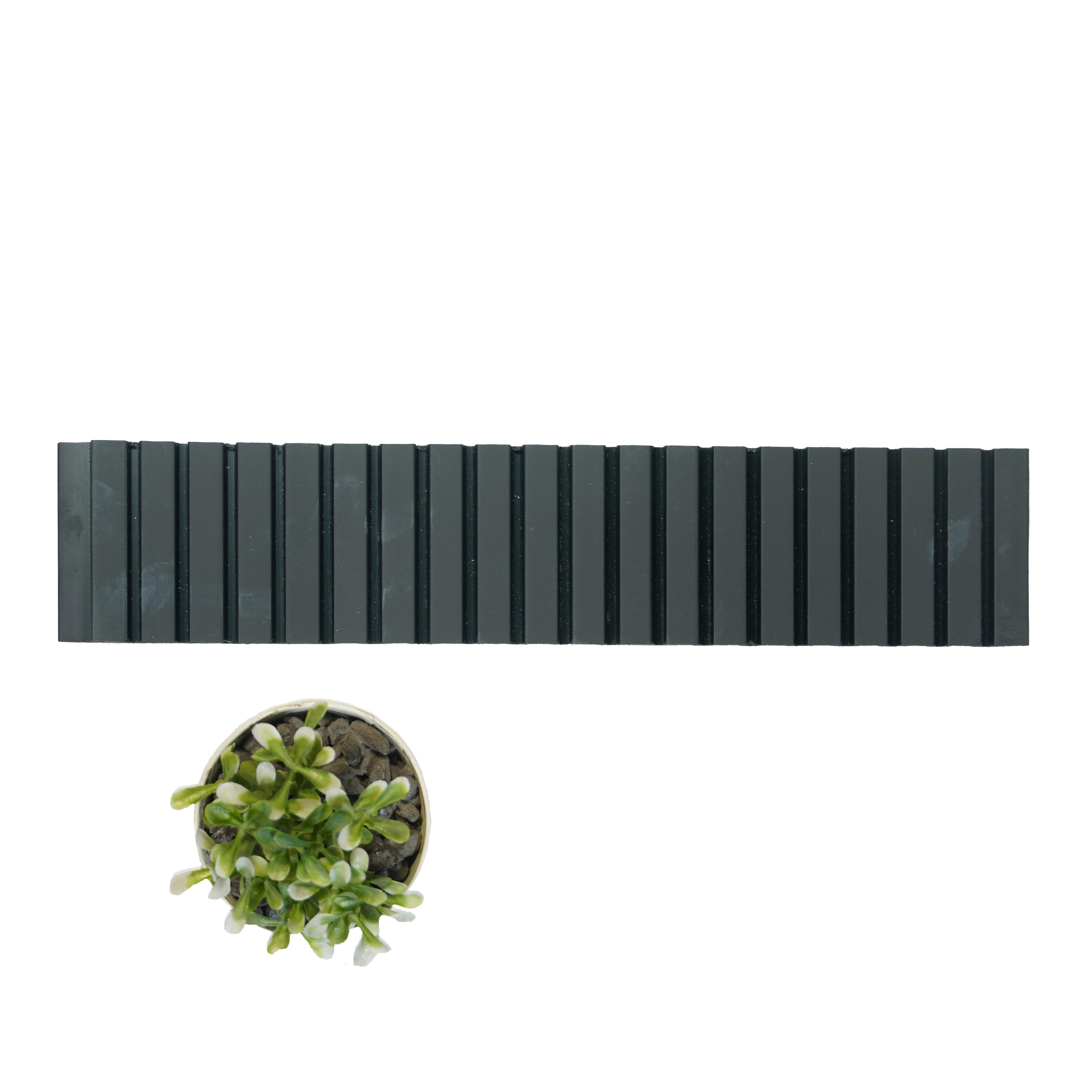 Rang Charcoal Louver Plain Colors Grey 8x1 Ft - Ra 8112