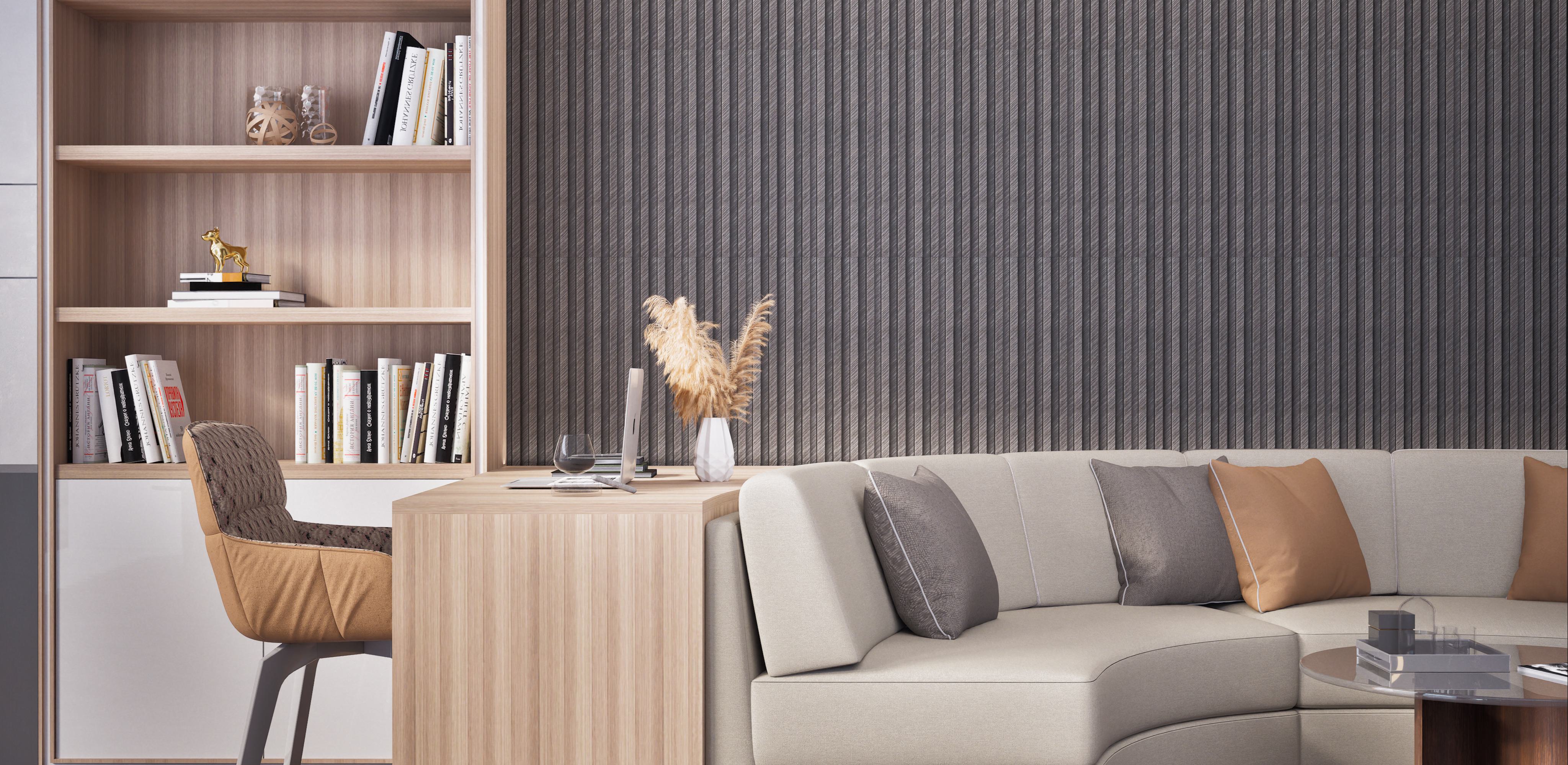 Grey Stone Wpc Louvers Panel Marble & 9.5x0.54 Ft - Pn 00264