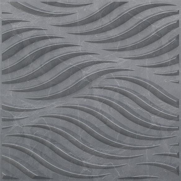 Elevate Interior Panels Gray Marble Swirl 3D Wall Panel 1.6x1.6 ft designer louvers Grey Grey_Swirl