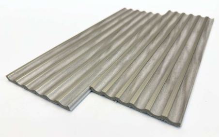 Premium Charcoal Panel Wood Louvers Grey 9.5x0.32 Ft - Pn 00491