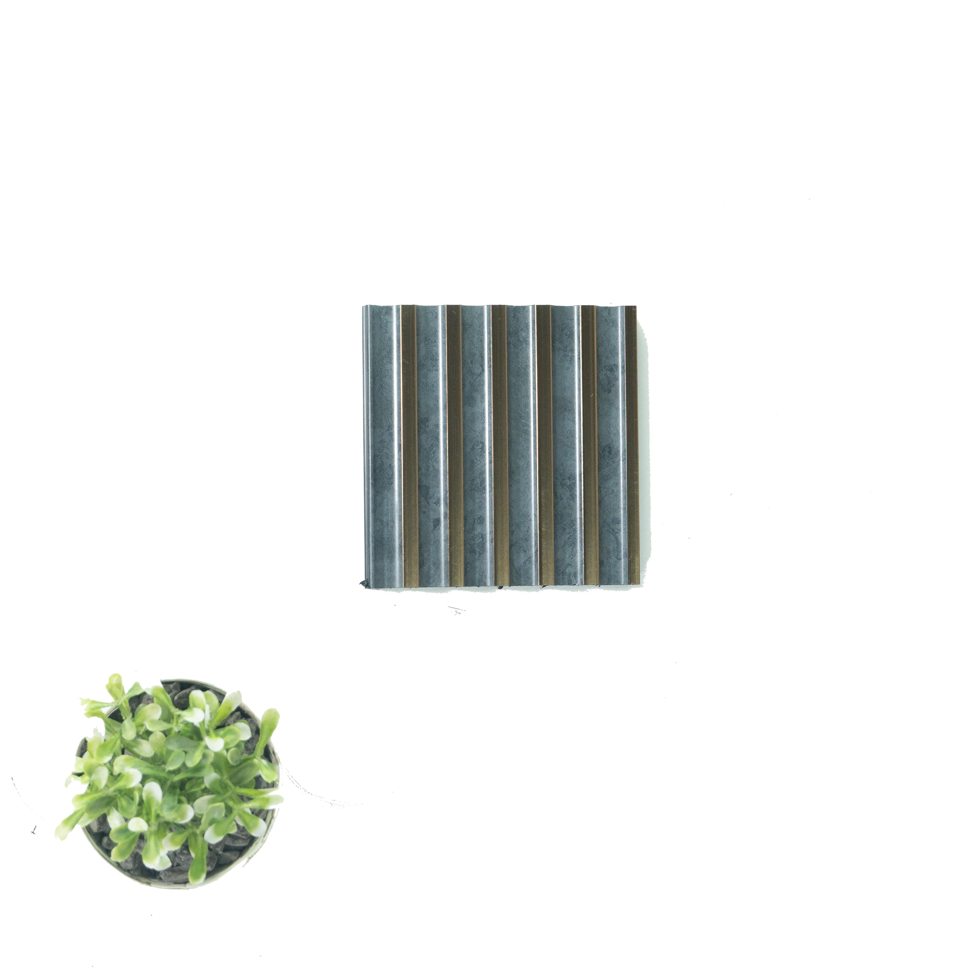 Premium Charcoal Panel Wood Louvers Grey 9.5x0.32 Ft - Pn 00496