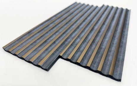 Premium Charcoal Panel Wood Louvers Grey 9.5x0.32 Ft - Pn 00496