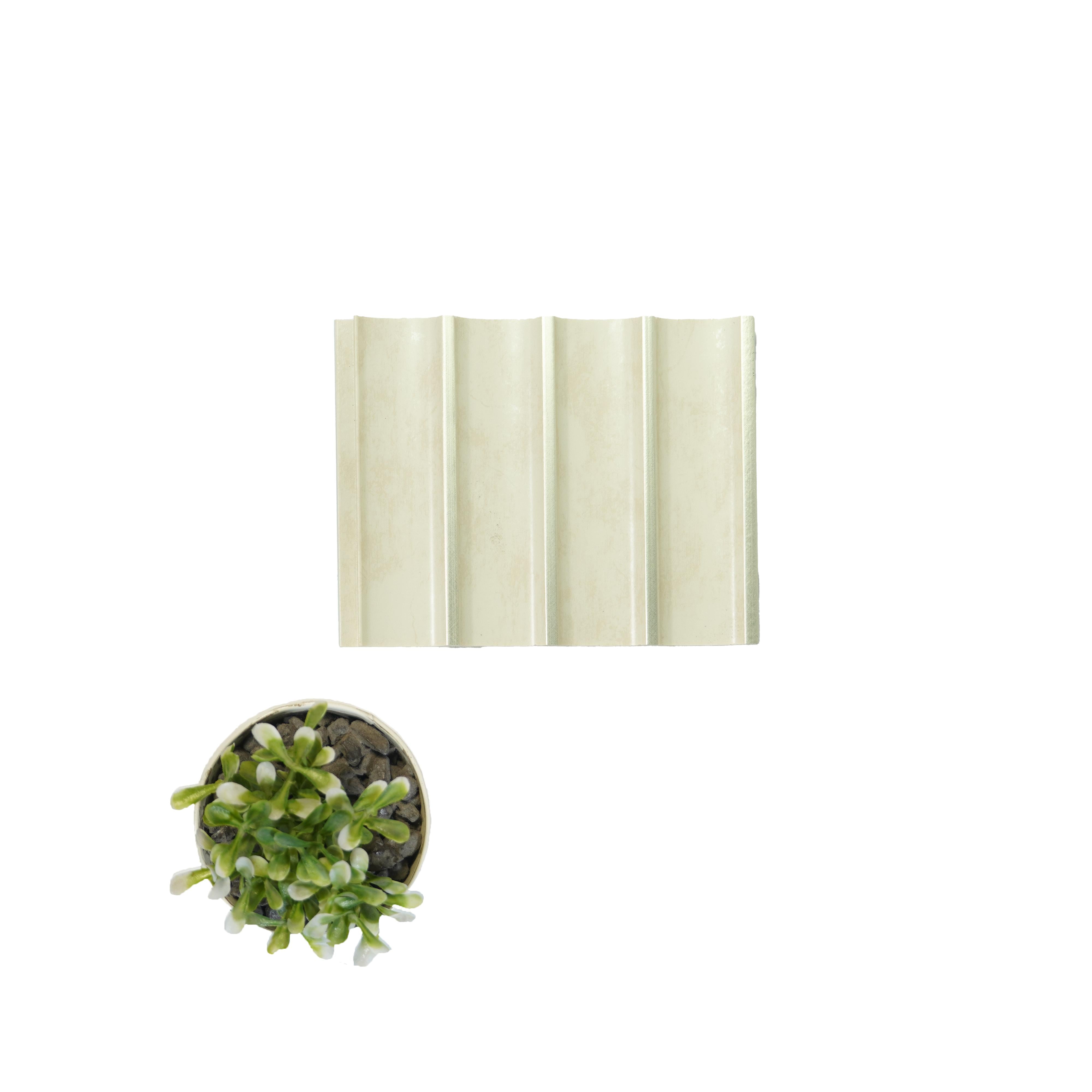 Cream Charcoal Louvers Plain Colors 8x0.41 Ft - 8525