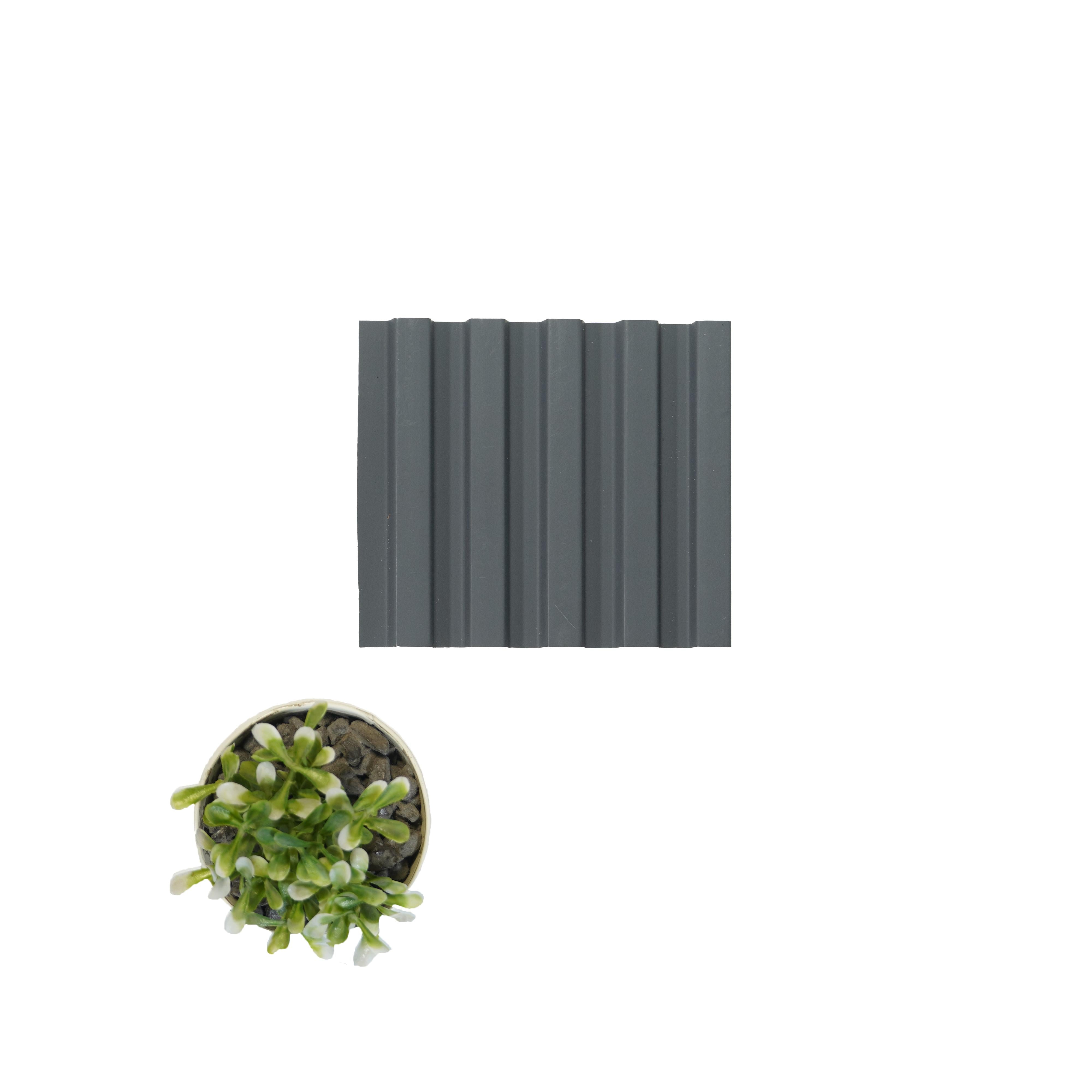 Greymica Grey Charcoal Louvers 8x0.4 ft plain colors Grey 4516