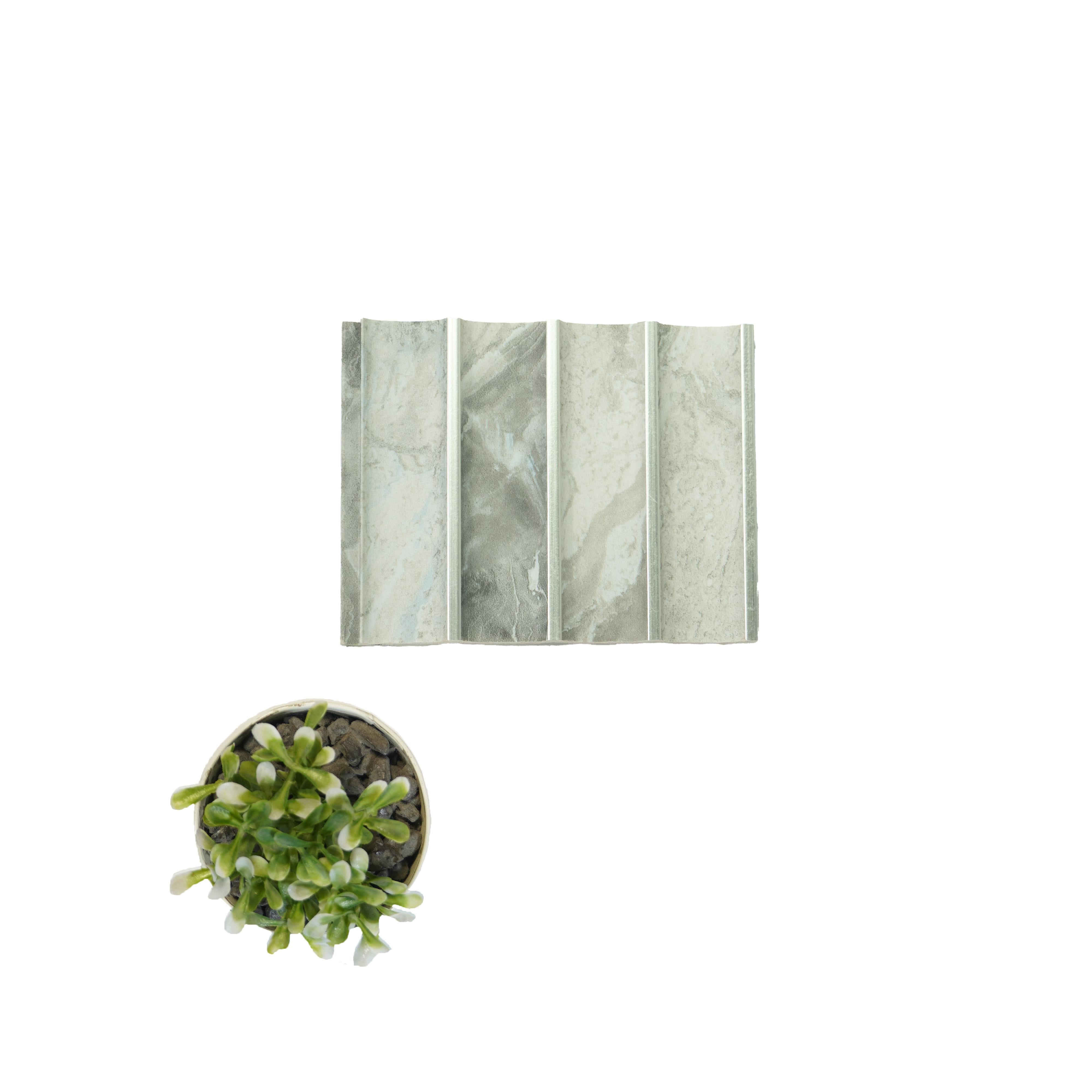 Grey Charcoal Louvers Marble & Stone 8x0.41 Ft - 8522