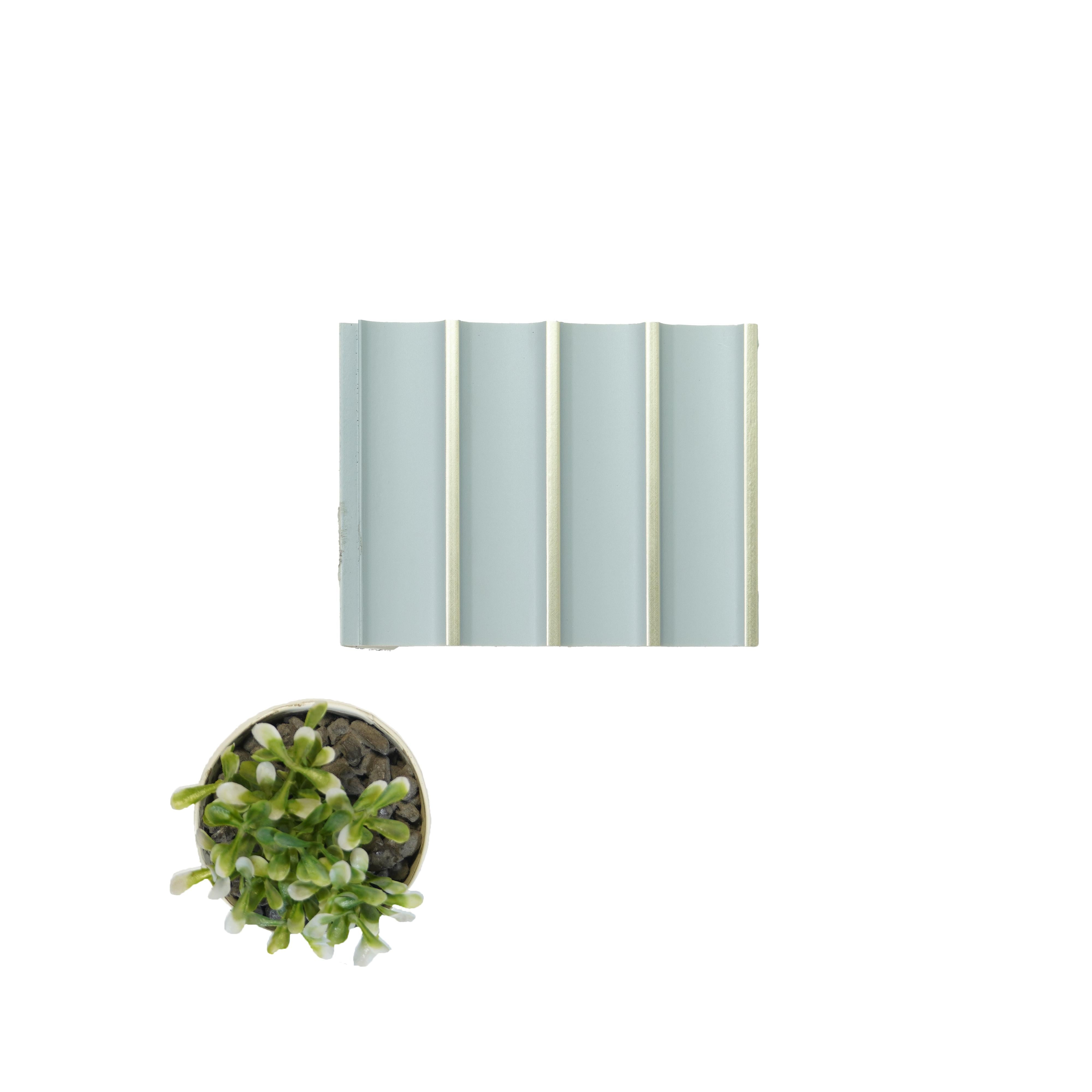 Light Blue Charcoal Louvers Plain Colors 8x0.41 Ft - 8524