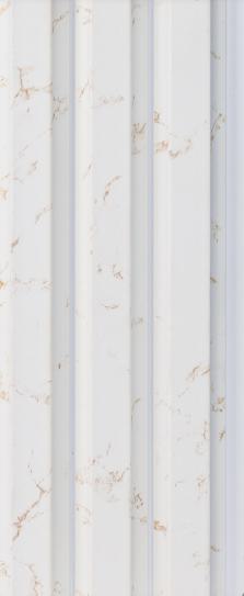 White Charcoal Louvers Marble & Stone 8x0.41 Ft - 8526