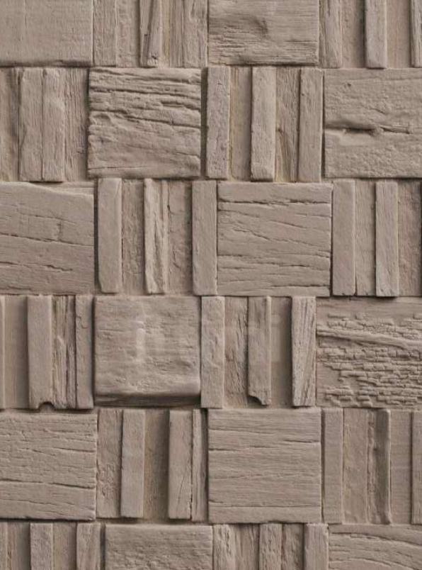 Wood Clay Crafted Interior Cladding Marble & Stone Louvers Brown 1x1 Ft - Ittimi Craft