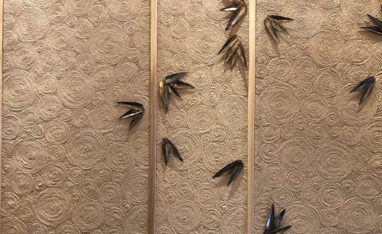 Ittimi Rope Ripple Clay Crafted Interior Cladding 4.43x2 ft designer louvers Cream Ittimi_Rope