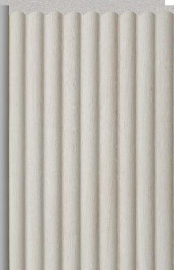 Interlock Charcoal Louvers Plain Colors Ivory White 8x0.42 Ft - Pn 02714 F