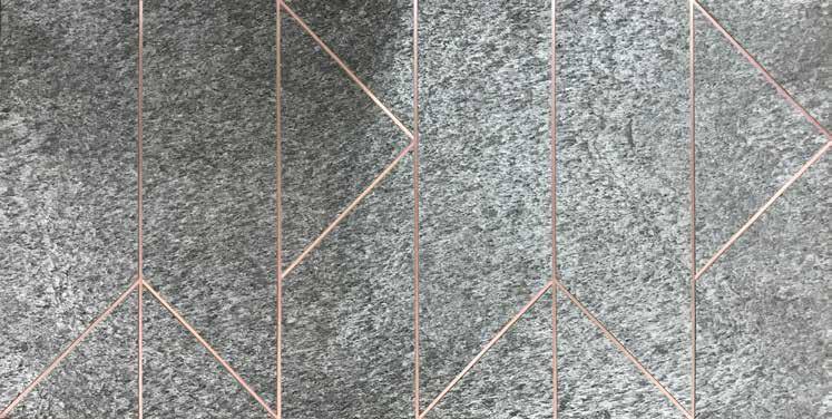 Silver Shine Inlay Panels Designer Louvers Grey 8x2 Ft - Lm 11468 B