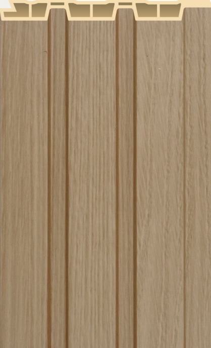 Wpc Louvers Panel Wood Light Oak 9.5x0.4 Ft - Pn 02570