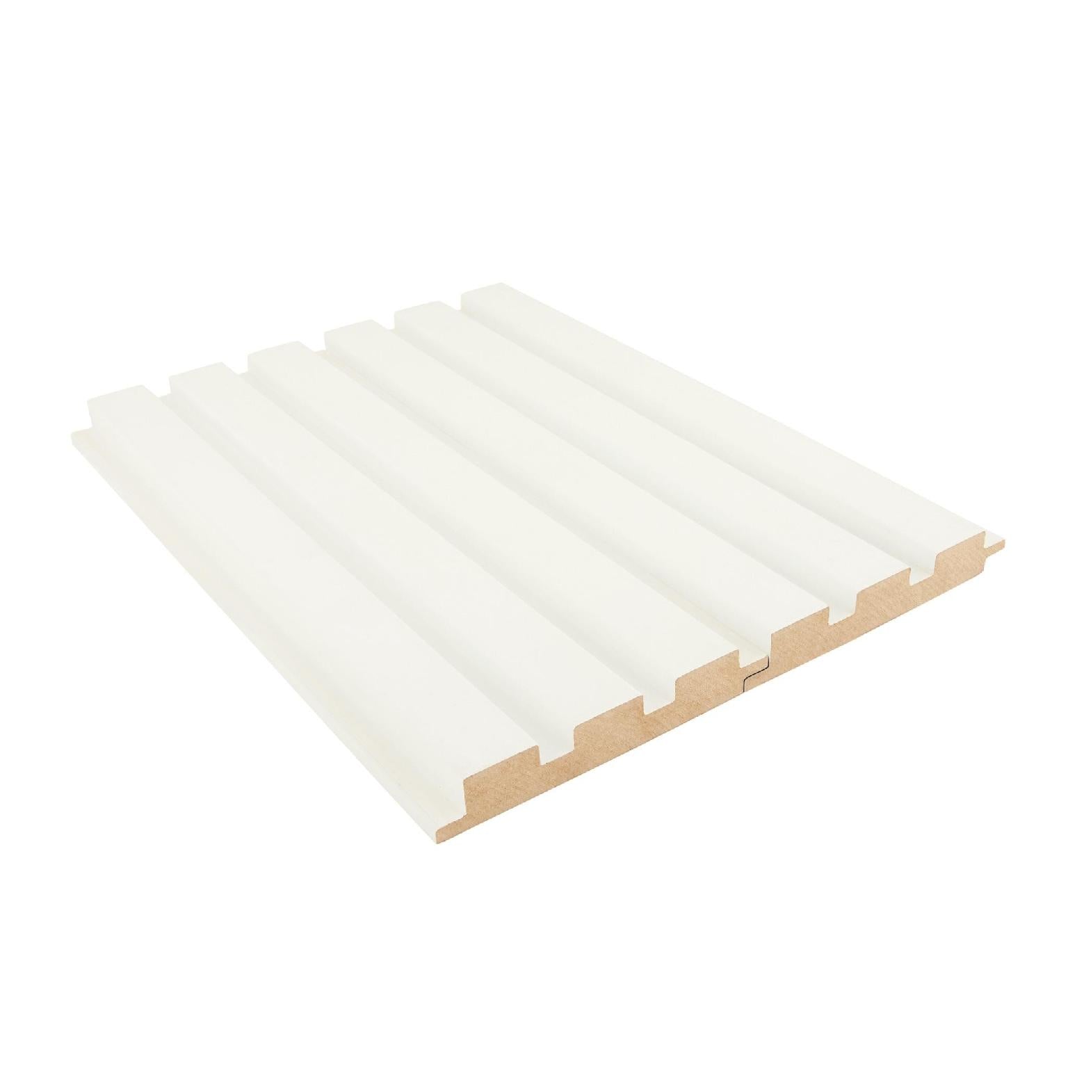 Mdf 18 Mm Louvers Panel Marble & Stone White 9x0.39 Ft - 153