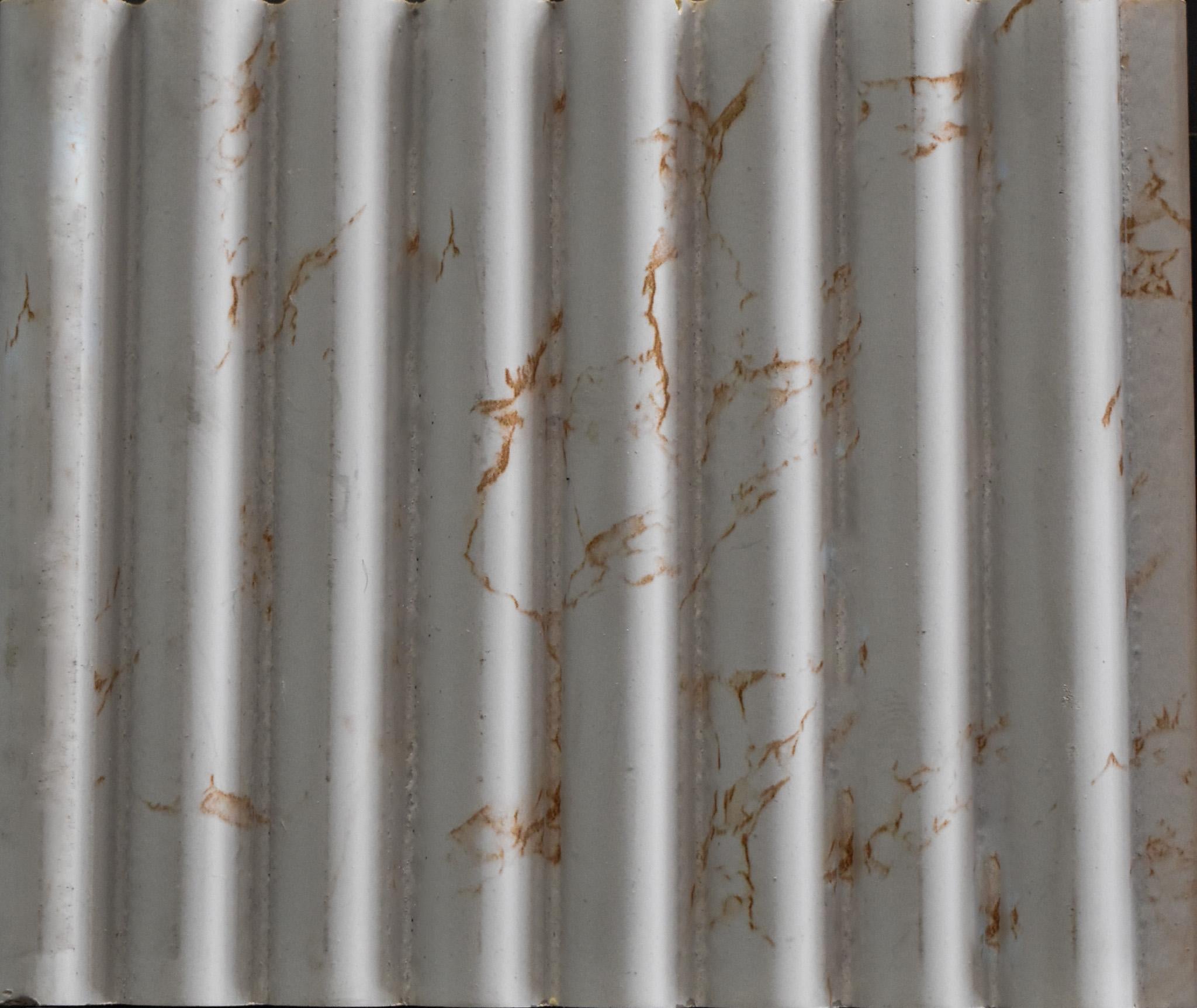 Marble Charcoal Fluted Louvers & Stone White 8x0.33 Ft - C 17