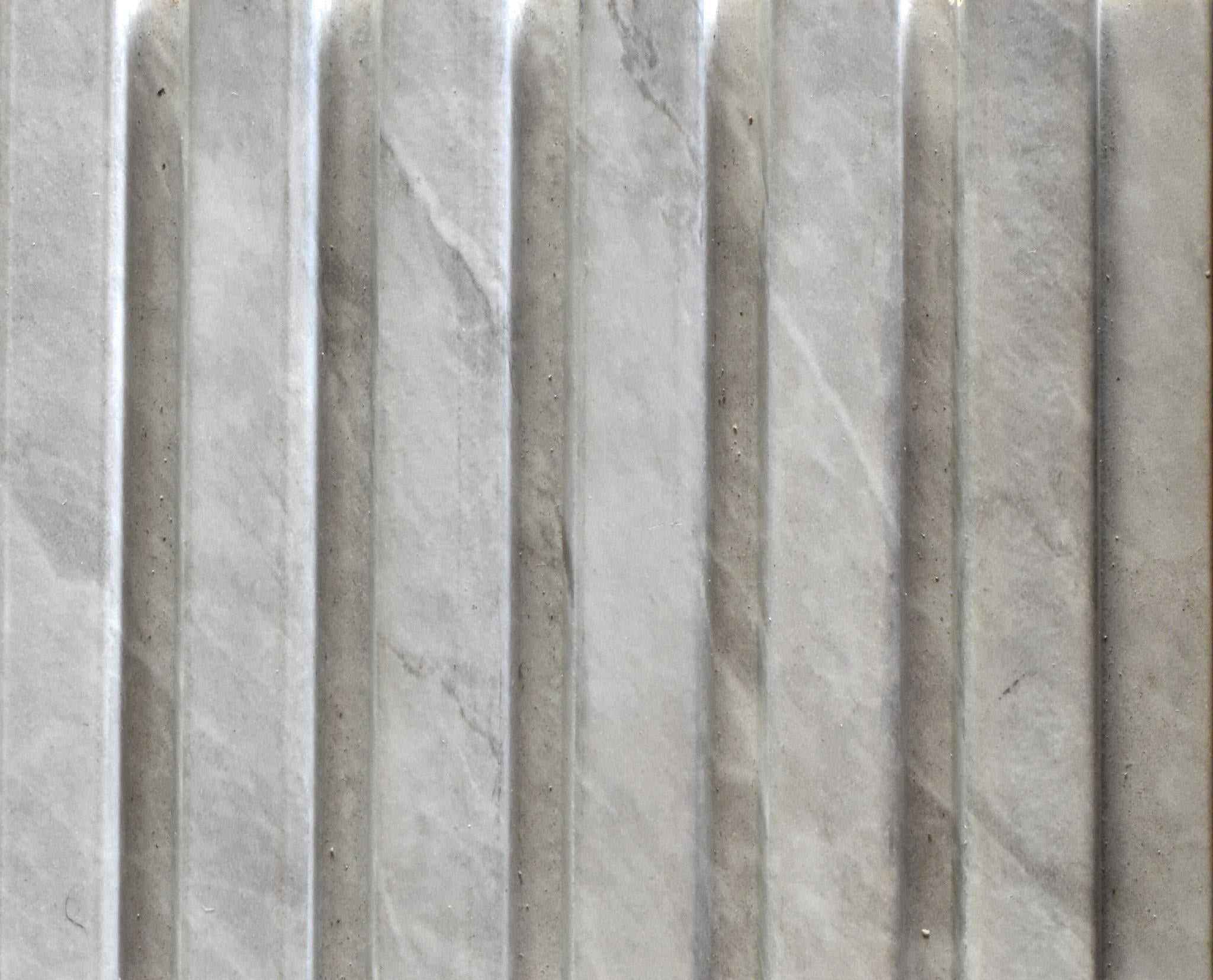Marble Charcoal Fluted Louvers & Stone White 8x0.33 Ft - C 32