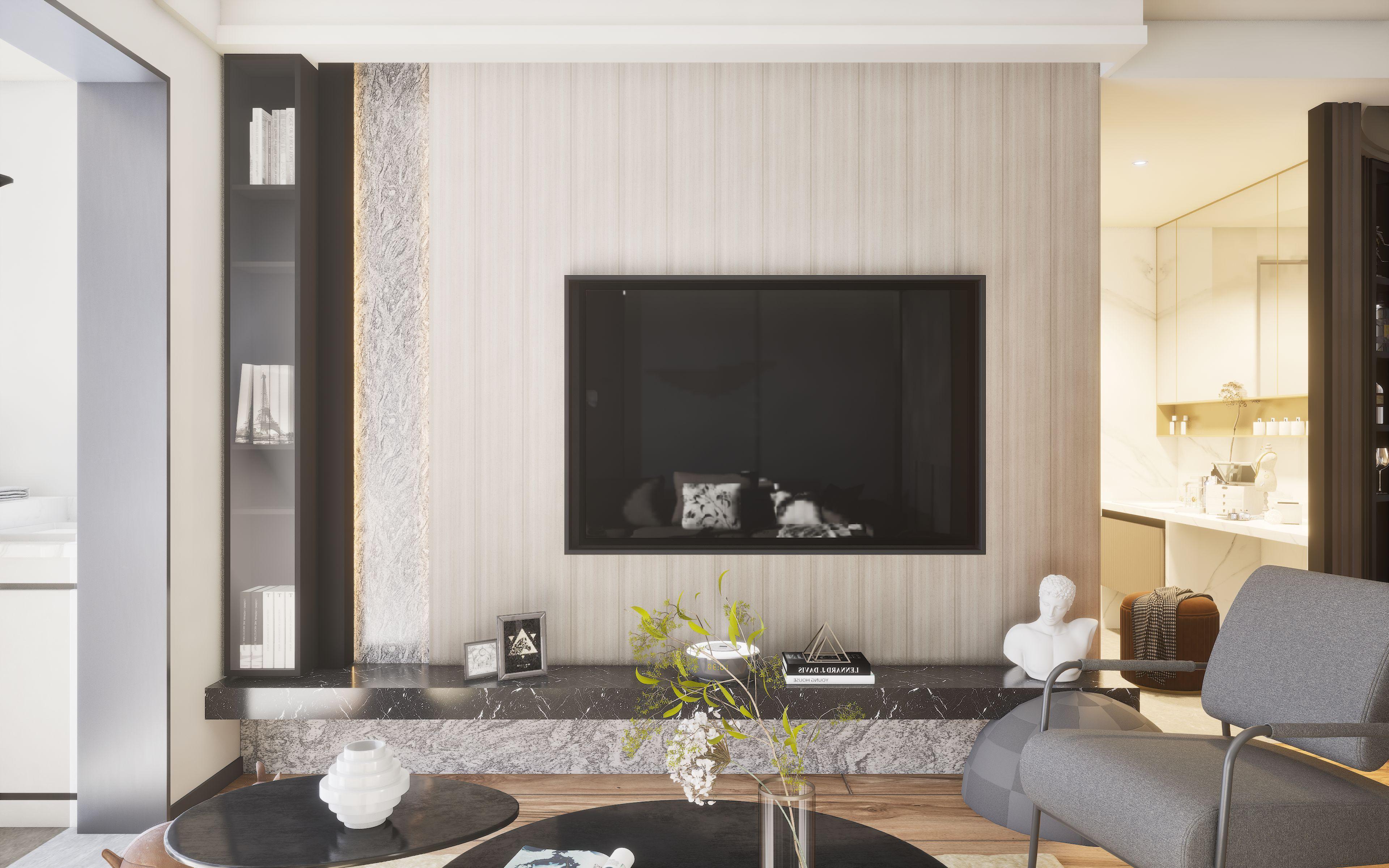 Genoa Manore Genoa Charcoal Louvers 8x0.41 ft marble & stone Cream GN 537