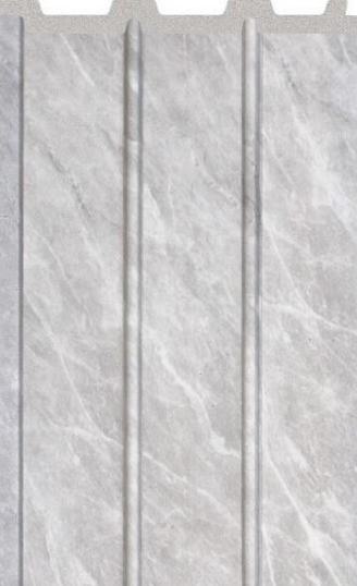 Interlock Charcoal Louvers Marble & Stone Grey 8x0.39 Ft - Pn 02712 G