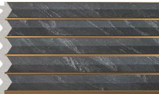 Charcoal Louvers Panel Marble & Stone Grey 8x0.65 Ft - 903-6