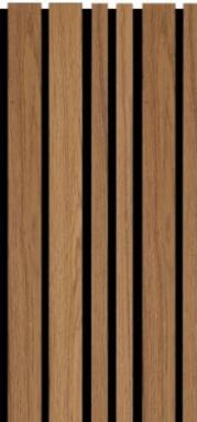 Munich Texture Finish Acoustic Panel Wood Louvers Brown 7.8x0.98 Ft - P4 578