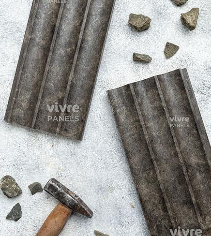 Grey Marble Scoop Mdf Louver & Stone 9x0.39 Ft - Pn 00098