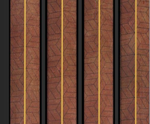 Ht 8 Ft X 5 Inch Charcoal Louvers Panel Wood Brown 8x0.42 - Pn 00139