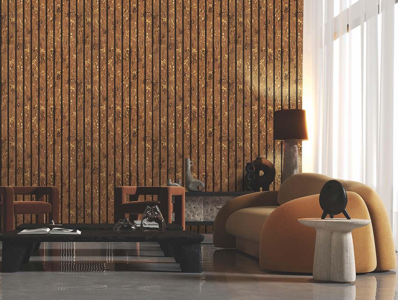 Antique Gold Charcoal Louvers Wood Brown 8x1 Ft - Pn 00456