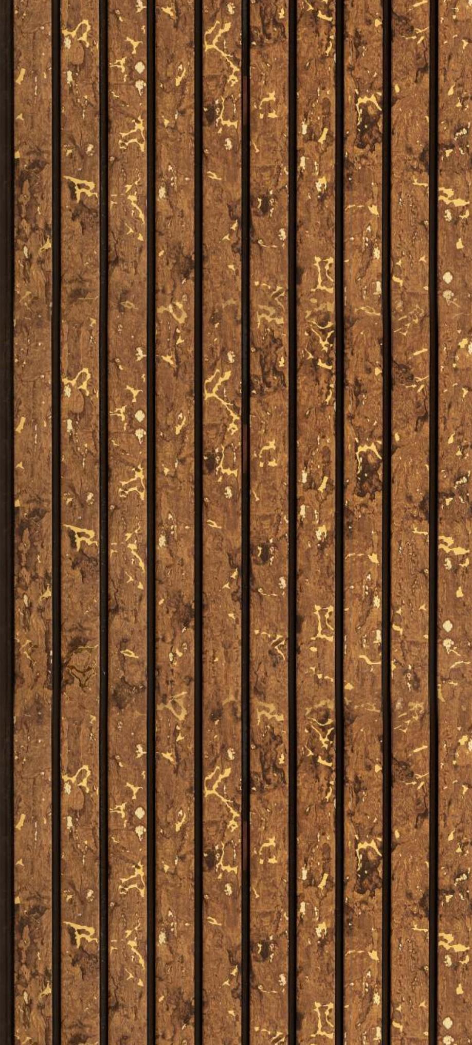 Antique Gold Charcoal Louvers Wood Brown 8x1 Ft - Pn 00456