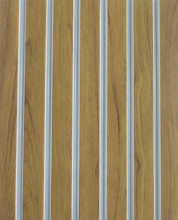 Charcoal Louvers Panel Wood Brown 8x0.41 Ft - Pn 00542