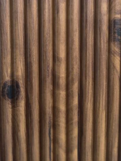 Charcoal Louvers Panel Wood Brown 8x0.41 Ft - Pn 00553