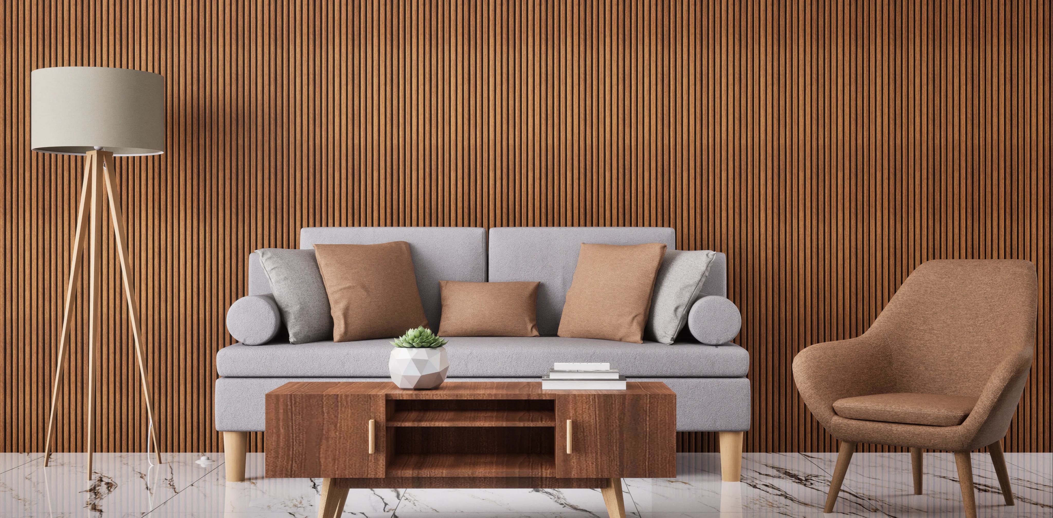 Floto Design Charcoal Louvers Wood Brown 8x0.41 Ft - Pn 00850