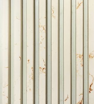 Octa Design Charcoal Louvers Marble & Stone White 8x0.41 Ft - Pn 00856
