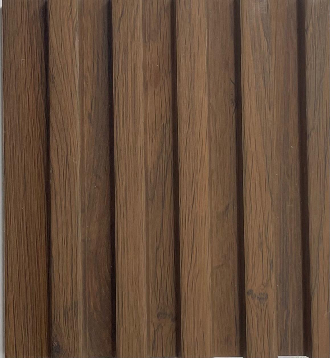 Charcoal Louvers Panel Wood Brown 8x0.41 Ft - Pn 00861