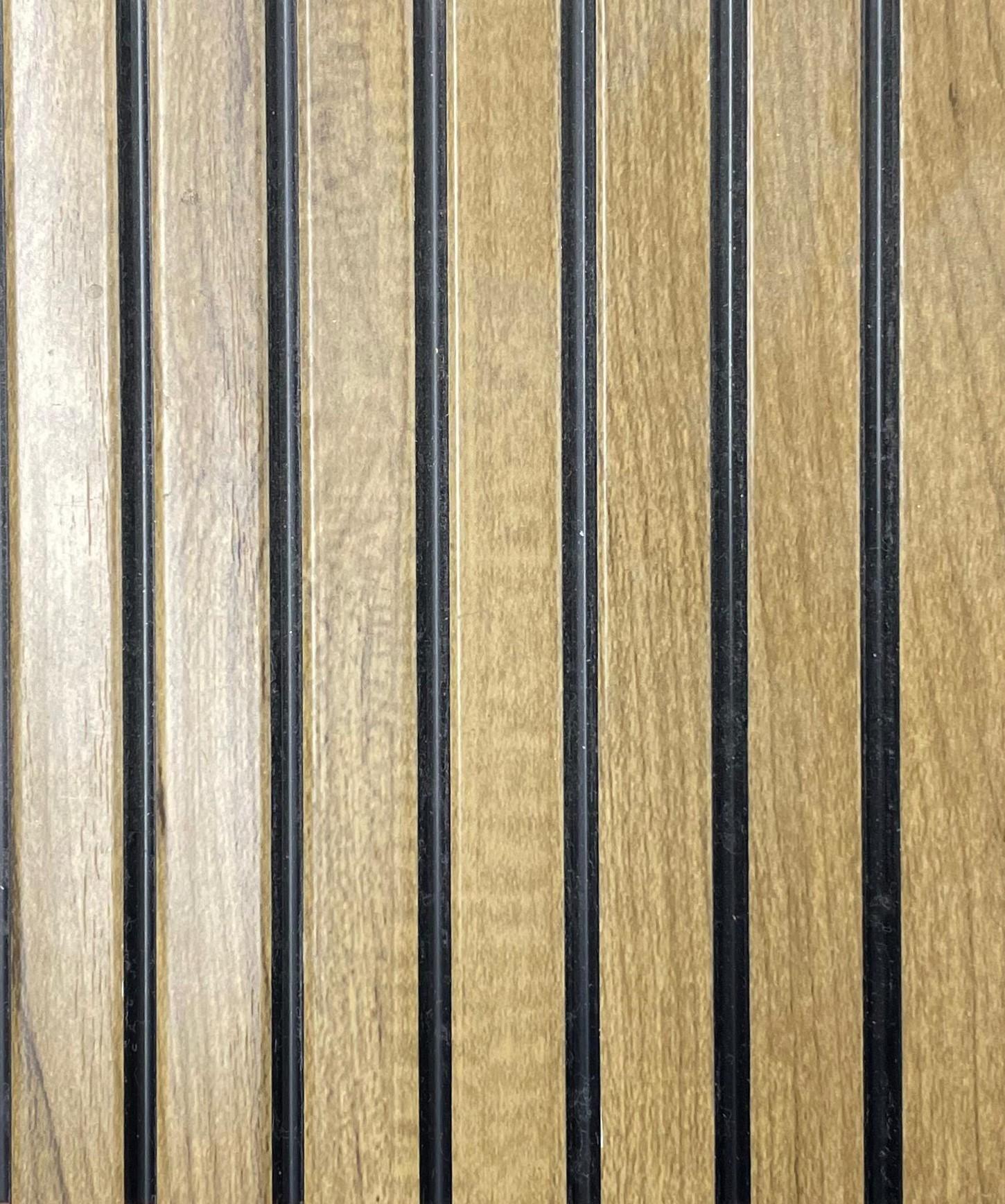 Charcoal Louvers Panel Wood Brown 8x0.41 Ft - Pn 00898