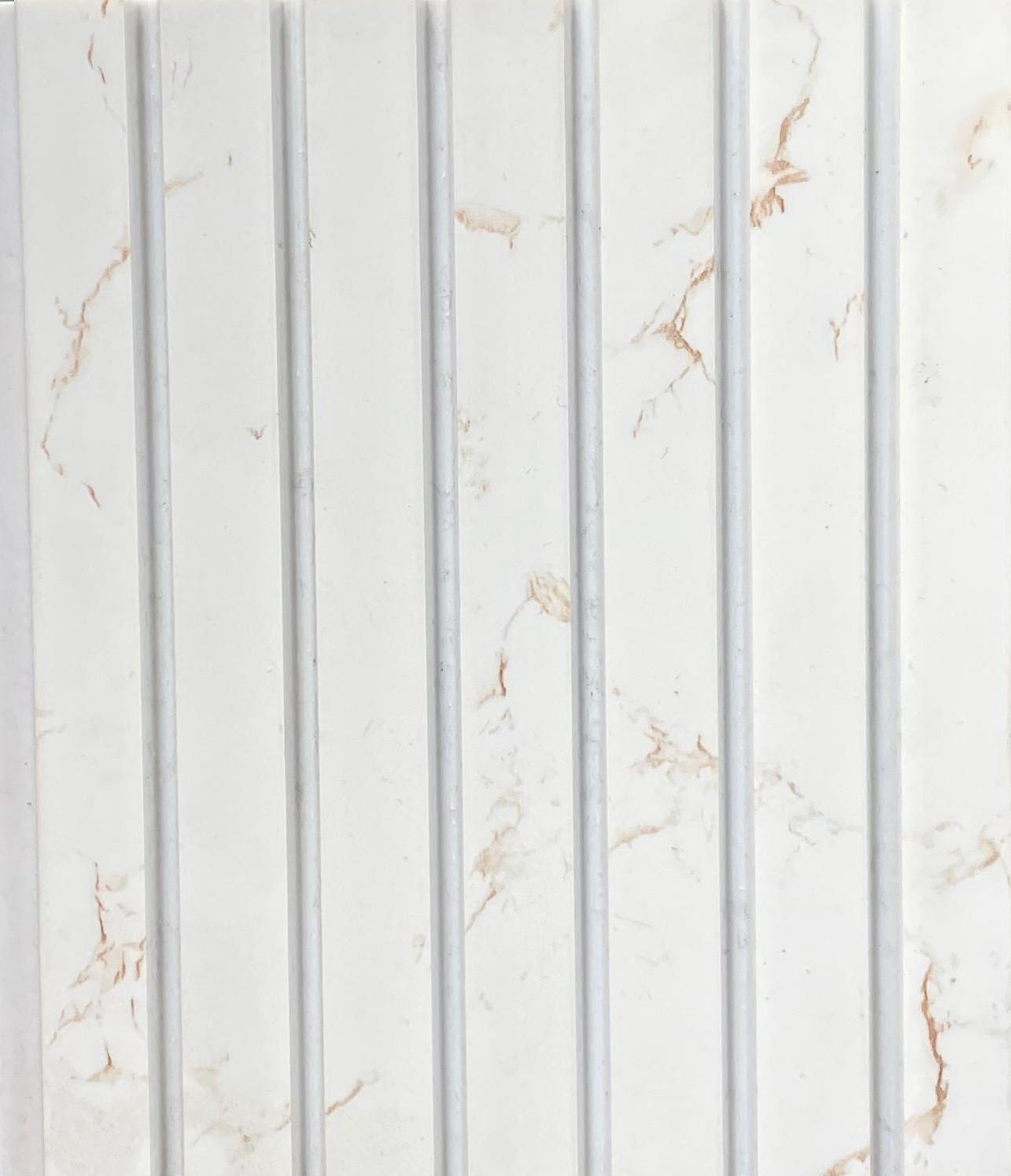 Charcoal Louvers Panel Wood White 8x0.41 Ft - Pn 00904